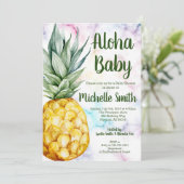Ananas Aloha Summer Tropical Fruit Baby shower Kaart (Staand voorkant)
