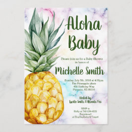 Ananas Aloha Summer Tropical Fruit Baby shower Kaart