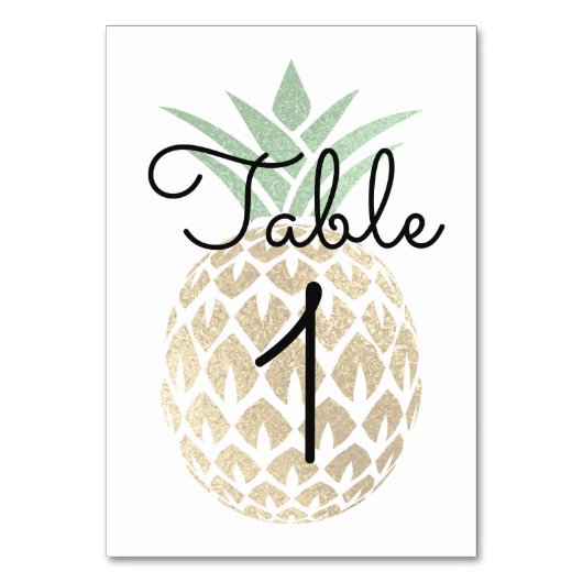 Ananas Aloha Tropical Table Number Kaart (Voorkant)