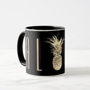 Ananas Aloha Tropische Gold Topografie Mok