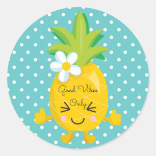 ananas als goed beschouwd, alleen kietelaar ronde sticker