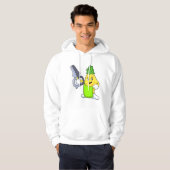 Ananas als hairdresser met schaar en schaar hoodie (Voorkant volledig)