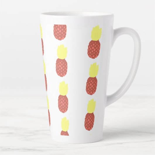 Ananas Aluminium Water Fles Latte Mok (Rechts)