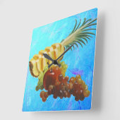 ananas, appel, peren, druiven Acrylo Kitchen Vierkante Klok (Hoek)