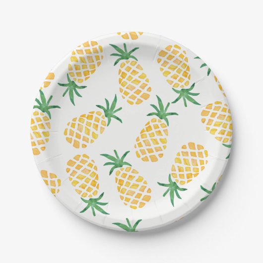 Ananas aquarel party bord (Voorkant)
