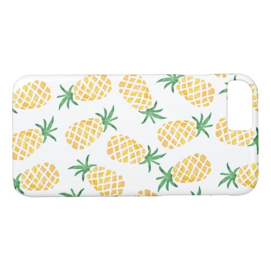 Ananas Aquarel patroon iphone cover (Achterkant (Horizontaal))
