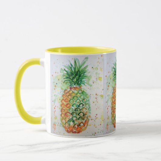 Ananas Aquarel Schilderen Mok (Links)