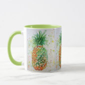 Ananas Aquarel Schildering Mok Groen (Links)