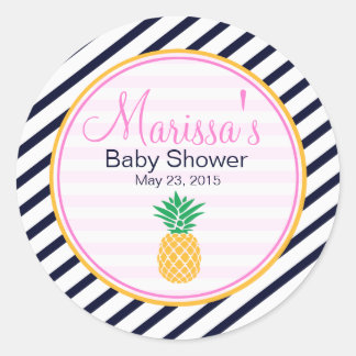 Ananas baby shower feestcirkel ronde sticker