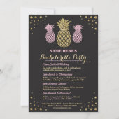 Ananas Bachelorette Gold Itinerary Aloha Invite Kaart (Voorkant)