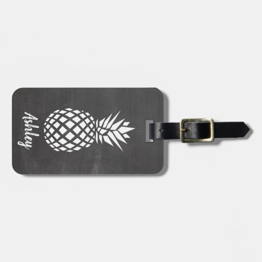 Ananas bagagelabel | Achtergrond karton (Voorkant horizontaal)