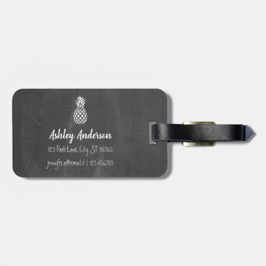 Ananas bagagelabel | Achtergrond karton (Achterkant horizontaal)