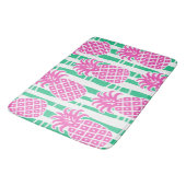Ananas Bamboe Strepen Roze & Groen Patroon Badmat (Gekanteld)