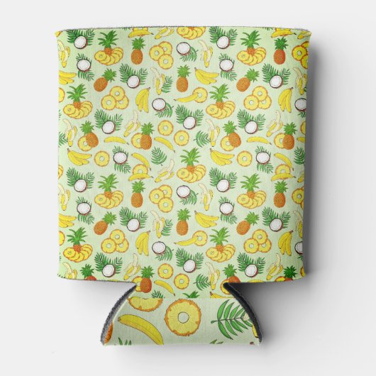 Ananas Bananen en kokosnoten eiland Vibes Blikjeskoeler (Voorkant)