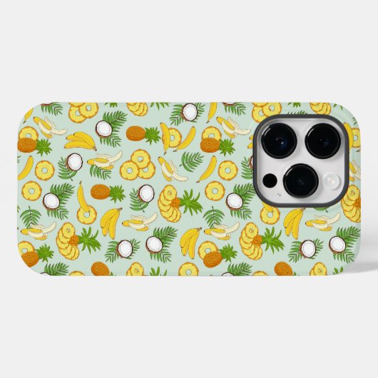 Ananas Bananen en kokosnoten eiland Vibes Case-Mate iPhone Case (Achterkant (horizontaal))
