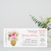 Ananas Beach Boarding Pass Verjaardag Kaart (Staand voorkant)