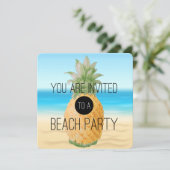 ananas Beach | partijuitnodiging Kaart (Staand voorkant)