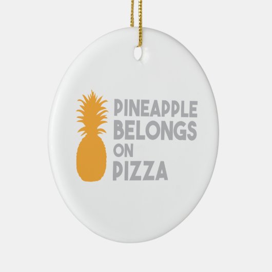 ananas behoort tot de pizza keramisch ornament (Rechts)