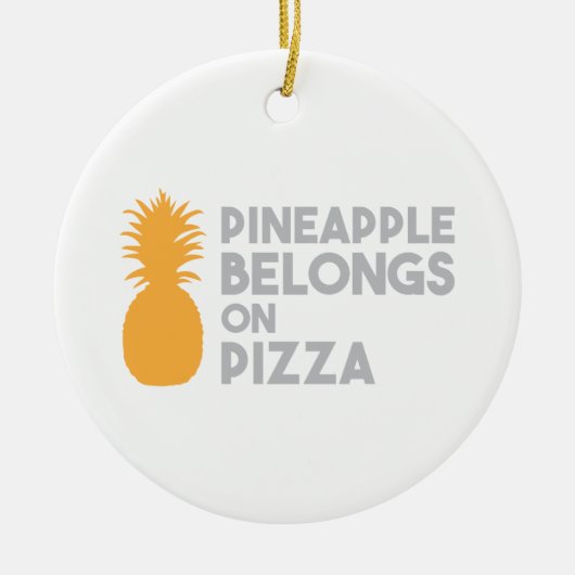 ananas behoort tot de pizza keramisch ornament (Voorkant)