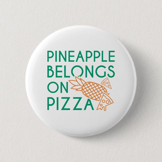 ananas behoort tot de pizza ronde button 5,7 cm (Voorkant)