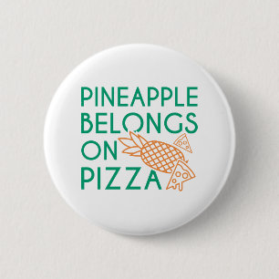 ananas behoort tot de pizza ronde button 5,7 cm