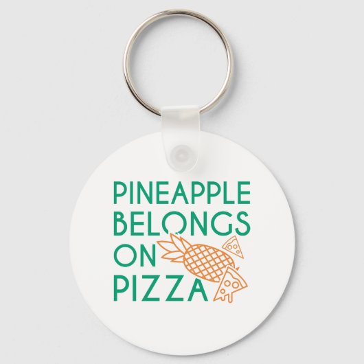 ananas behoort tot de pizza sleutelhanger (Voorkant)