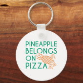 ananas behoort tot de pizza sleutelhanger (Voorkant)