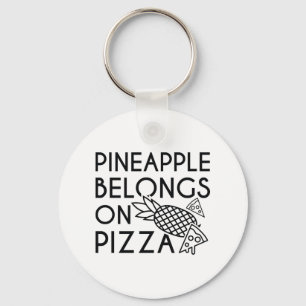 ananas behoort tot de pizza sleutelhanger