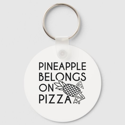 ananas behoort tot de pizza sleutelhanger (Voorkant)