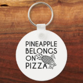ananas behoort tot de pizza sleutelhanger (Voorkant)