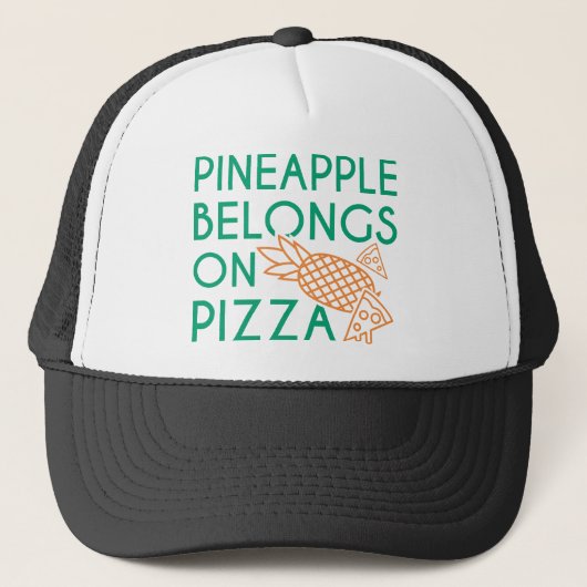 ananas behoort tot de pizza trucker pet (Voorkant)