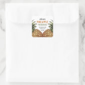 Ananas behoudt zelfgemaakte conservenlabel vierkante sticker (Tas)