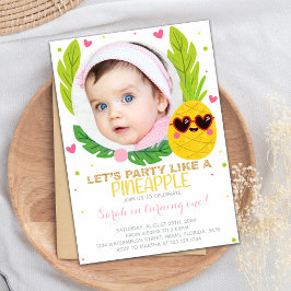 Ananas Birthday Invitae met foto Kaart