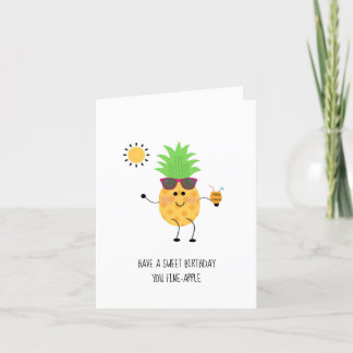 Ananas Birthday Kaart - Cute, Fun Folal Kaart