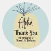 Ananas Birthday Tropical Summer Aloha Hartelijk da Ronde Sticker (Voorkant)