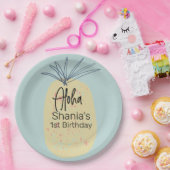 Ananas Birthday Tropical Summer Aloha Papieren Bordje (Feest)