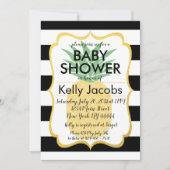 Ananas Black en White Baby shower Invitation Kaart (Voorkant)