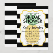 Ananas Black en White Bridal Shower Invitation Kaart (Voorkant / Achterkant)