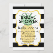 Ananas Black en White Bridal Shower Invitation Kaart (Voorkant)