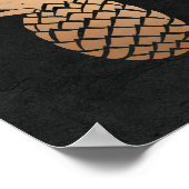 Ananas Black Gold Tropisch minimalistisch elegant Poster (Hoek)
