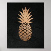 Ananas Black Gold Tropisch minimalistisch elegant Poster (Voorkant)