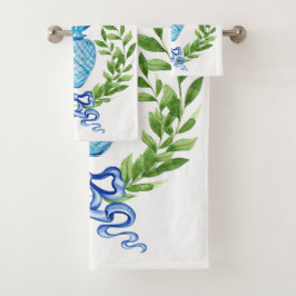 Ananas Blauw en Witte Ginger Jar Bad Handdoek