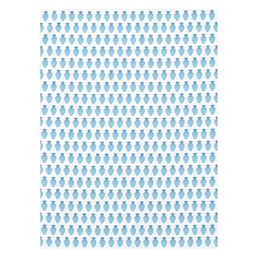 Ananas Blauw en Witte Ginger Jar Tafelkleed (Voorkant)