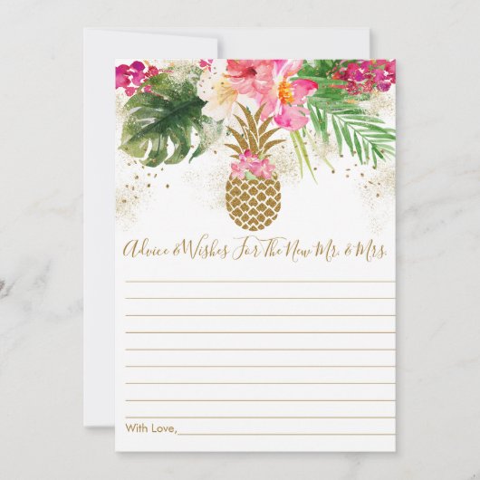 Ananas Bloem Bruidsdouche Advieskaarten Kaart (Voorkant)