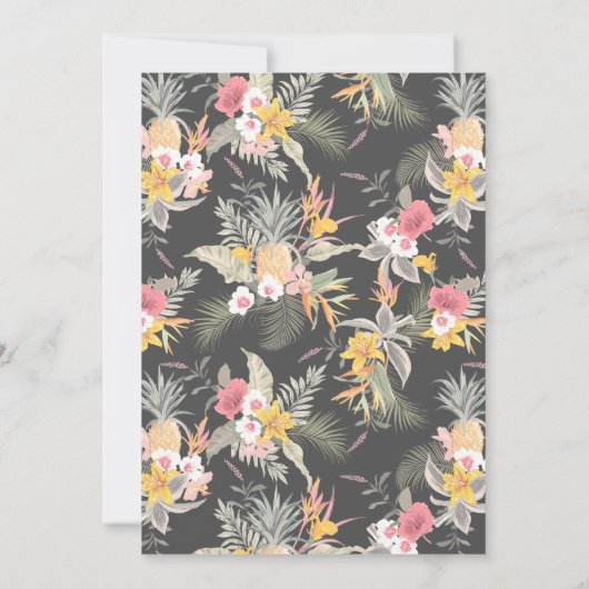 Ananas Bloemen Koppels Bruiloft Vrijgezellenfeest Kaart (Achterkant)