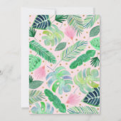 Ananas Bloemen Roze Goud Eerste Verjaardag Kaart (Achterkant)