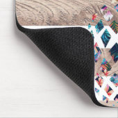 Ananas bloemengoud gestreepte ontwerp muismat (Hoek)