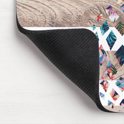 Ananas bloemengoud gestreepte ontwerp muismat (Hoek)