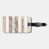 Ananas bloemig goud gestreept bagagelabel (Achterkant horizontaal)