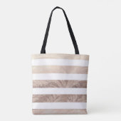 Ananas bloemig goud gestreept tote bag (Achterkant)